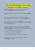 OTS NOTETAKER UPDATED ACTUAL EXAM  Questions And CORRECT Answers