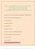 PRE - ASSESSMENT&colon; HEALTH&comma; FITNESS&comma; AND WELLNESS EXAM 2025 QUESTIONS AND ANSWERS