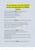 City of Charleston Tour Guide UPDATED  ACTUAL Test QUESTIONS And CORRECT  Answers