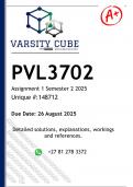 PVL3702 Assignment 1 (DETAILED ANSWERS) Semester 2 2025 - DISTINCTION GUARANTEED