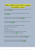 MDOC UPDATED ACTUAL EXAM 1 Questions  And CORRECT Answers