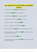 Tour Guide KEY Test QUESTIONS And CORRECT  Answers 