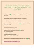 CRIMINAL BEHAVIOUR &lpar;PSYC 3402&rpar; MIDTERM EXAM 2025 QUESTIONS AND ANSWERS