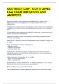 CONTRACT LAW - OCR A LEVEL LAW EXAM QUESTIONS AND ANSWERS 