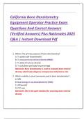 California Bone Densitometry  Equipment Operator Practice Exam  Questions And Correct Answers  &lpar;Verified Answers&rpar; Plus Rationales 2025  Q&A &vert; Instant Download Pdf