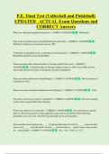 P&period;E&period; Final Test &lpar;Volleyball and Pickleball&rpar;  UPDATED   ACTUAL Exam Questions and  CORRECT Answers