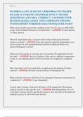 FLORIDA LAWS & RULES CHIROPRACTIC BOARD EXAM&vert;&vert; FLORIDA LAWS AND RULES CHIROPRACTIC BOARD PRACTICE EXAM&vert;&vert; ACCURATE AND FREQUENTLY TESTED QUESTIONS AND 100&percnt; CORRECT ANSWERS WITH RATIONALES&vert;&vert; LATEST AND COMPLETE UPDATE WITH EXPERT VERIFIED SOLUTIONS&vert;&vert; SURE P