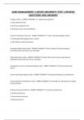 CARE MANAGEMENT 1 KEISER UNIVERSITY &lpar;TEST 1 REVIEW&rpar; QUESTIONS AND ANSWERS
