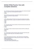 NAHQ CPHQ Practice Test with Complete Solutions