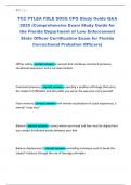 TCC PTLEA FDLE SOCE CPO Study Guide Q&A 2025 &lpar;Comprehensive Exam Study Guide for the Florida Department of Law Enforcement State Officer Certification Exam for Florida Correctional Probation Officers&rpar;