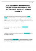C100 WGU OBJECTIVE ASSESSMENT &vert; NEWEST ACTUAL EXAM REVIEW Q&A WITH VERIFIED ANSWERS &vert; ALREADY GRADED A&plus;