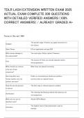 TDLR LASH EXTENSION WRITTEN EXAM 2025 ACTUAL EXAM COMPLETE 200 QUESTIONS WITH DETAILED VERIFIED ANSWERS &lpar;100&percnt; CORRECT ANSWERS&rpar; &sol; ALREADY GRADED A&plus;