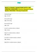 NUR 214 EXAM 2 QUESTIONS WITH 100&percnt; VERIFIED ANSWERS &vert; Correct Answers&sol; Latest Update 2025&sol;2026 &sol; Already Graded A&plus;