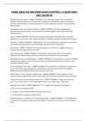 CRIME ANALYSIS MIDTERM EXAM CHAPTERS 1-3 QUESTIONS AND ANSWERS