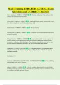 MAT Training UPDATED  ACTUAL Exam  Questions and CORRECT Answers