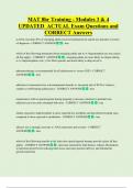 MAT 8hr Training - Modules 3 & 4  UPDATED  ACTUAL Exam Questions and  CORRECT Answers 