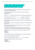 TAMU BIOL 320 Lab Practical 1 Questions and Answers correct