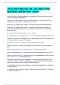 Texas A&M Biology 111 Lab 5 Quiz Prep Questions and Answers correct