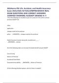 Oklahoma PSI Life&comma; Accident&comma; and Health Insurance Exam 2025&sol;2026 ACTUALCOMPREHENSIVE REAL EXAM QUESTIONS AND CORRECT ANSWERS &lpar;VERIFIED ANSWERS&rpar; ALREADY GRADED A&plus;&excl;&excl;
