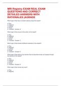 MRI Registry EXAM REAL EXAM QUESTIONS AND CORRECT DETAILED ANSWERS WITH RATIONALES &vert;AGRADE