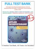 Test Bank For Applied Pathophysiology for the Advanced Practice Nurse 2nd Edition by Lucie Dlugasch&comma; Lachel Story&comma; All Chapters 1-14 LATEST