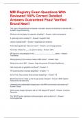 MRI Registry Exam Questions With Reviewed 100&percnt; Correct Detailed Answers Guaranteed Pass&excl; Verified Brand New&excl;&excl;