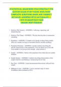 STATISTICAL REASONING FOR EVERYDAY 5TH  EDITION EXAM STUDY GUIDE 2025&sol;2026  COMPLETE QUESTIONS BANK AND CORRECT  DETAILED ANSWERS WITH RATIONALES &vert;&vert;   100&percnt; GUARANTEED PASS  <BRAND NEW VERSION> 