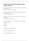 FIS 201 WVU Final Exam Questions With Correct Answers