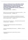 Calfornia C10 Electrical Exam 2025&sol;2026 &vert; ACTUAL COMPREHENSIVE REAL EXAM QUESTIONS AND CORRECTANSWERS &lpar;COMPLETE VERIFIED SOLUTIONS&rpar; GUARANTEED SUCCESS &vert; GRADE A&plus;&excl;&excl; &lpar;100&percnt; ACCURATE&rpar;