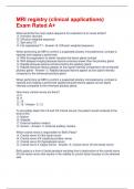 MRI registry &lpar;clinical applications&rpar; Exam Rated A&plus;