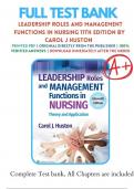 Test Bank for Leadership Roles and Management Functions in Nursing 11th Edition by Carol J Huston&vert;9781975193089&vert; All Chapters 1-25&vert;LATEST