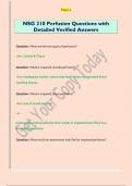 NSG 210 Perfusion Questions with  Detailed Verified Answers 