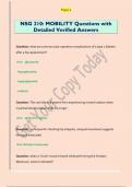 NSG 210&colon; MOBILITY Questions with  Detailed Verified Answers