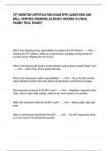 CFT MONITOR CERTIFICATION EXAM WITH QUESTIONS AND WELL VERIFIED ANSWERS &lbrack;ALREADY GRADED A&plus;&rsqb; REAL EXAM&excl;&excl;&excl; REAL EXAM&excl;&excl;&excl;