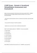 CVRP Exam - Domain 4 Vocational Rehabilitation Assessment and Evaluation Questions & Answers