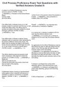 Civil Process Proficiency Exam Test Questions with Verified Answers Graded A