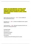 JERSEY COLLEGE MEDSURG 1 RN FINAL EXAM EXAM WITH QUESTIONS AND WELL VERIFIED ANSWERS &lbrack;ALREADY GRADED A&plus;&rsqb; REAL EXAM&excl;&excl;&excl; REAL EXAM&excl;&excl;&excl;