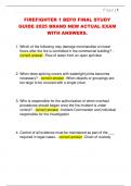FIREFIGHTER 1 BEFO FINAL STUDY  GUIDE 2025 BRAND NEW ACTUAL EXAM  WITH ANSWERS&period; 