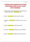 FLORIDA BAIL BONDS STATE EXAM  2025 BRAND NEW ACTUAL EXAM  WITH ANSWERS&period;