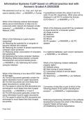 Information Systems CLEP based on official practice test with Answers Graded A 2025&sol;2026