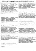 Jurisprudence PT Exam Test with Verified Answers