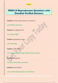 NSG210 Reproduction Questions with  Detailed Verified Answers 