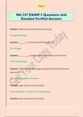 NU 327 EXAM 3 Questions with  Detailed Verified Answers