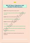 NU 327 Exam 4 Questions with  Detailed Verified Answers