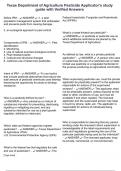 Texas Department of Agriculture Pesticide Applicator's study guide with Verified Answers