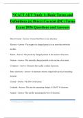 NCATT AET Study 1&colon; Basic Terms and Definitions &lpar;a&rpar; Direct Current &lpar;DC&rpar; Terms Exam 2026 Questions and Answers