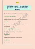TEEX Paramedic Pharmacology Questions with Detailed Verified Answers