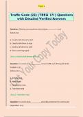 Traffic Code &lpar;22&rpar; &lpar;TEEX 171&rpar; Questions  with Detailed Verified Answers 