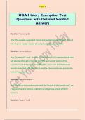 UGA History Exemption Test  Questions with Detailed Verified  Answers
