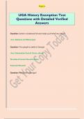 UGA History Exemption Test  Questions with Detailed Verified  Answers